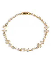 Nadri Rare Jewels Cubic Zirconia Flex Bracelet in 18K Gold Plated