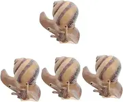 SAFIGLE 4pcs Educational Snail Model Plastic Animal Figurine Realistic Snail Decoration