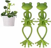 BAKAMITAYI Frog Plant Stand, Animal Figurines Planter Pot Hanger Decor, Cute and Stable Small Potted and Succulent Plant Stand, Frog Garden Decoration Flower Pot Ornaments (2pcs)