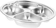 HIAKDOFT 4-Compartment Boys and Girls Plate Set Stainless Steel Toddler Meal Plates Dividers for Boys Girls Lunch Box