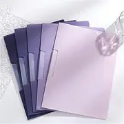 File Folder 5-Pack Gradient Color Folder Rotating Side-Opening Buckle Folder Test Paper Information Storage and Organization Artifact Document Folder
