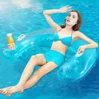 Non-toxic Pool Float with Handles Floating Row Ultimate Water Fun Lounge Bed