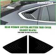 Gloss Black Rear Side Window Louver Shutter Trim Cover For BMW X6 G06 2019-2024