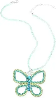 [Gliquran] 2.5" x 3" Big Butterfly Necklaces for Women Large Butterfly Choker Jewelry Chain Sparkly Neck Jewelry