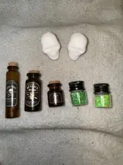 Apothecary Haunted Spooky Small Bottles And Human Sparkly Skulls
