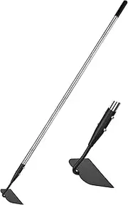 YEELOR Garden Hoe, Long Handle Hoe Garden Tool with Non-Slip Silicone Cover, 56-Inch Stainless Steel Handle, Heavy Duty Hoe with Durable Blade, for Digging Loosening Weeding Planting