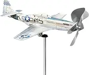Metal Wind Spinners Outdoor - Airplane Weathervane for Yard and Garden | Rainproof Airplane Wind Catcher, Weatherproof Aircraft Wind Sculpture for Outdoor