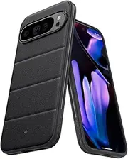 [Caseology] by SPIGEN Athlex for Google Pixel 9 Pro XL Case, Foam Cushioning TPU Hybrid Air Space Protective, Rugged Sandstone Texture, Raised Edge Non-Slip Grip Cover - Active Black