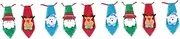 [LIFKOME] 3sets Glowing Santa Claus Necktie Sequin Christmas Decor Luminous Deer Bear Outdoor Decorations Christmas Tree Hangings 3pcs*3