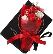 1pc Artificial Soap Flower Box Handmade Scented Roses Bouquet for Valentine's Day Mother's Day Fragrance Decorative Present Red