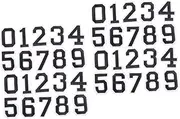 TOGEVAL 4 Sets Digital Stickers Jersey Strips Reflective Number Stickers Numbers Sports by Name Large Self Non-Woven Fabric Black