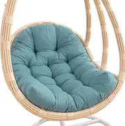 Hanging Egg Chair Cushion, Soft Swing Basket Hanging Basket Cushions Replacement Waterproof Outdoor Single Seat Swing Cushion Cover for Hammock(Light Blue)