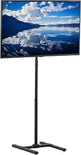 VIVO Extra Tall TV Floor Stand for 13 to 50 inch Screens up to 20kg, LCD LED OLED 4K Smart Flat, Curved Monitor Panels, Max VESA 200x200, Tall Pole for Treadmills and Ellipticals, Black, STAND-TV17