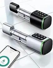 Smart Fully Digital Life Smart Cylinder Lock, Aluminum Brass Low Power Consumption with Adjustable Length Suitable for Door Width from 35-60mm. Keyless Euro Cylinder Lock (SK1)