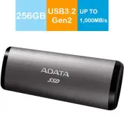 A - Adata 256GB SE760 External Portable SSD SuperSpeed USB 3.2 Gen2 Type-C Ti...