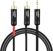 Maro 3.5mm to 2RCA Male Adapter Audio Stereo Cable, RCA to 3.5mm Audio Cable, RCA to Aux Headphone Jack Y Splitter for Subwoofer, Speakers, 10ft