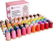 RICHWORD 800M 60 Colors Embroidery Machine Thread,40WT(108D/2) Polyester Embroidery Machine Thread Set,800M Each Thread Spool,Each Roll for Embroidery Machines and Sewing Machines