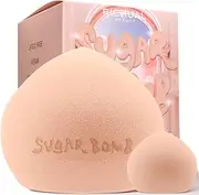 BIG SUGAR BOMB BLENDER Duo Set of Butter-Soft Marshmallow Makeup Sponges ~ Incl: 1 LARGE & 1 MINI Marshmallow Mochi Makeup Blender Beauty Sponge ~ Fast & Flawless Makeup Application, Blending and Setting