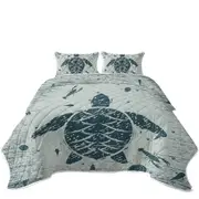 Rustic Blue Lobster and Turtle Coverlet