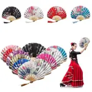 Vintage Ladies Folding Hand Held Fans Portable Silk Dance Fan Party Wedding Prop