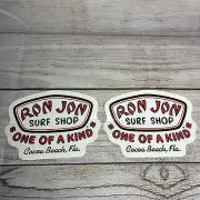 RON JON SURF SHOP "One of a Kind" Cocoa Beach Florida Sticker Decal Lot of 2
