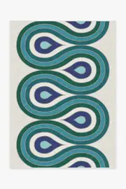 150' x 215' | Machine Washable Runner Rug | Kid & Pet Friendly | Indoor Rug | Jonathan Adler Milano Peacock Rug | Ruggable