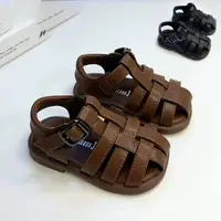 在飛比找蝦皮購物優惠-韓版兒童涼鞋 男2024夏季新款女童勃肯鞋包頭 男童羅馬鞋 