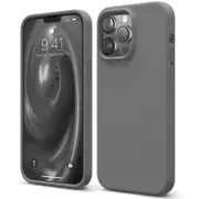 Silicone Phone Case For iPhone 13 Pro Max Shockproof Microfiber Lining - Carbon Grey