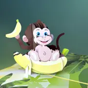 Cheeky Monkey Go Bananas 3D Animal Card