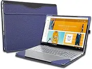 Laptop Case Cover for 14-inch Lenovo Yoga Slim 7 14ITL05 14IIL05 14ARE05&Yoga 7 14ACN6&Ideapad 5 14ALC05 14ABA7 14IAL7&IdeaPad Slim 5i Gen7 Shell,2 in 1 PU Leather Notebook Bag Sleeve (Dark Blue)
