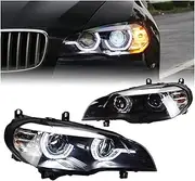 Headlight Compatible For BMW X5 E70 2007-2013 Car Автомобильные Товары LED DRL Hella Xenon Lens Hella Hid H7 X6 E71 Car Accessories