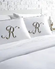 Montague & Capulet 400TC Monogrammed Glam King Duvet Set, (A-Z)