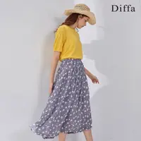 在飛比找momo購物網優惠-【Diffa】藍白花長裙-女