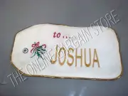 Frontgate Christmas Santa Bag Gift Present Boys NAME TAG Small Print JOSHUA