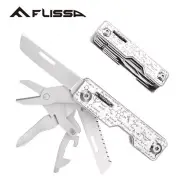 FLISSA 9 in 1 Multitool Folding Knife Pocket Mini Portable Stainless Steel Knife