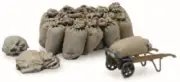 Artitec H0 Scale Platform Cargo: Jute Sacks With Cart 1:87 Ready-Made, Painted