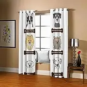 Exquisite Blackout Curtains Super Soft Cartoon & Animal Dog W168cm (66") x D138cm (54") x 2 for Kids Bedroom Energy Saving Curtain Solid Durable Polyester Blocking Eyelet Treatment Sets for Nursery