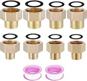Treabear Brass Reducer, Adapter 3/4 Inch to 1/2 Inch, Reduction 1/2 to 3/8, Hose Connector 3/4 Inch to 1/2 Inch, 3/8 Ig to 1/4 Ag Adapter, Reducer Connector with 2 Water Stops