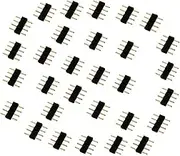 TronicsPros 30pcs 4 Pin LED Strip Connector Male to Male Adapter Plug for SMD 5050 3528 2835 RGB Flex TV Backlight LED Strip LED Tape Flexible LED Ribbon LED Rope Light LED Controller (Black)