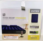 Intex 64765E Dura-Beam Standard Queen Classic Downy Air Mattress, Pump & Pillows