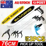 1-3x Handy Hardware Pick-Up Tool Long Handle 360 Degr Rotation NonSlip Claw 76cm