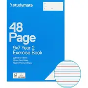 Studymate 9x7" 70gsm 18mm Ruled Exercise Book QLD Year 2 48pg