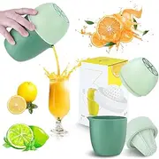 RETON Lemon Squeezer, Hand Juicer for Citrus Fruits, Portable Orange Juicer, Mini Manual Juicer With Strainer and Container for Kitchen, Gifts - Green