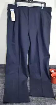 Dockers Relaxed Fit Permanent Crease Pleated Blue Chinos Pants MENS 40x32 NEW
