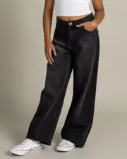 [DESU] DESU Girls' Icon Straight Leg Jeans in Blasted Black Size 12 12 Blasted Black
