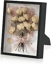 Shadow Box Frame 8"x 10" - 1 Pack Wood Deep Shadowbox with Glass Shadow Boxes Display Cases Suitable for Photos, Dried Flowers, Handicrafts Picture Frames for Wall (Black)