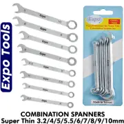 COMBINATION SPANNER SET Super Thin 8pc Professional Metric 3.2-10mm Expo 78090