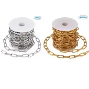 5m/roll Stainless Steel Paperclip Unwelded Chains Elongated Cable Chains 17x7mm