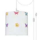Aspen Creative Corporation 1-Light White Plug-in Swag Pendant with White Drum