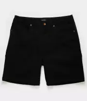 Brixton Mens Carpenter Utility Stretch Canvas Relax Fit Black Shorts Water Resis